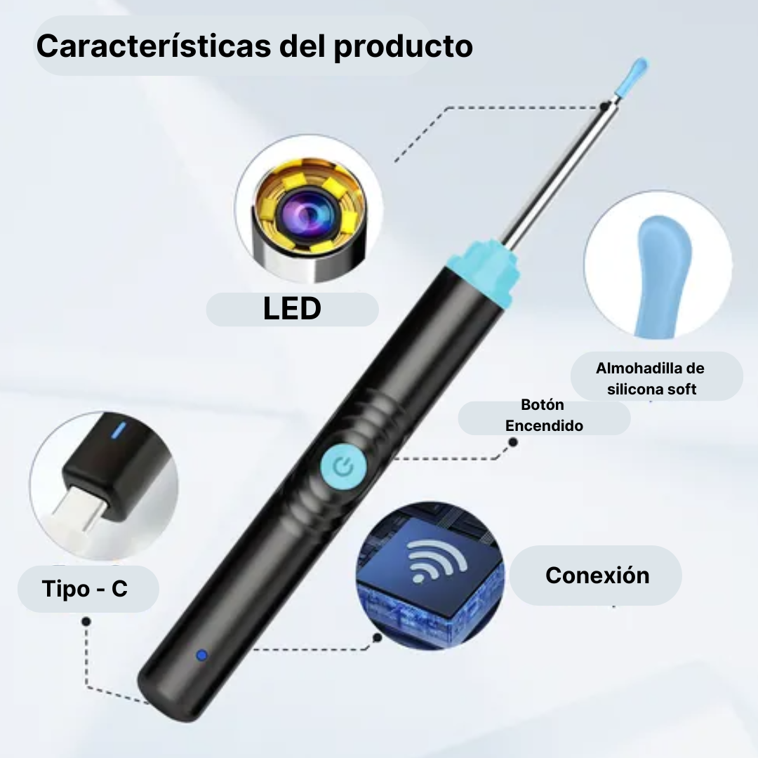 EchoClean™ Dispositivo inteligente que cuida tus oídos con máxima precisión.