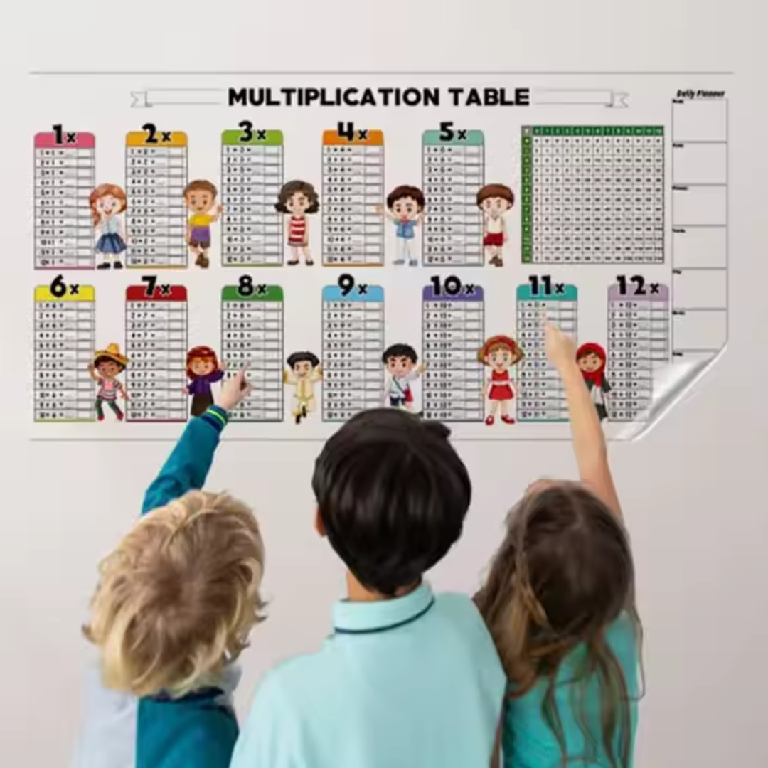 EduCling™ Tabla de multiplicación reutilizable educativa para niños y niñas