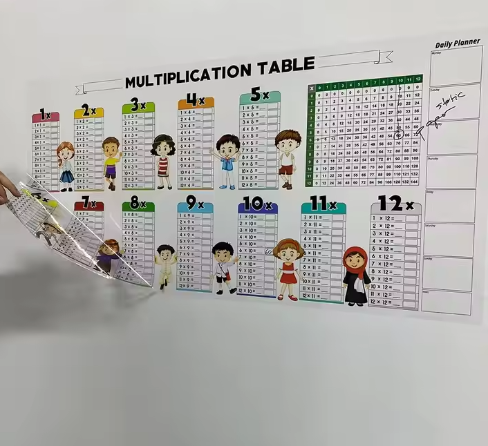EduCling™ Tabla de multiplicación reutilizable educativa para niños y niñas