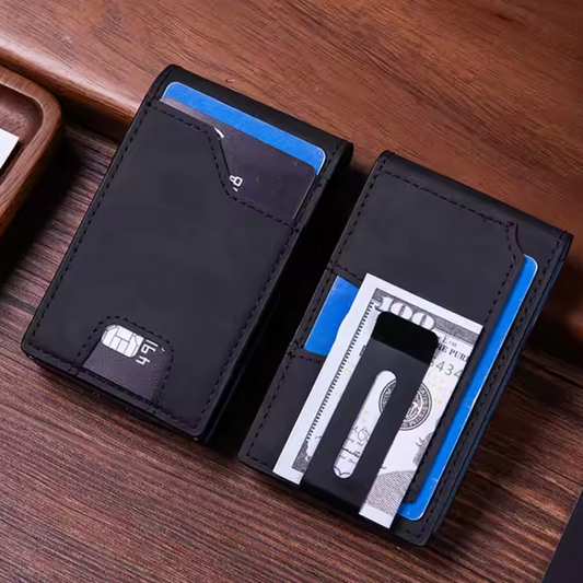 UrbanSeal™ Billetera de cuero con cierre magnético